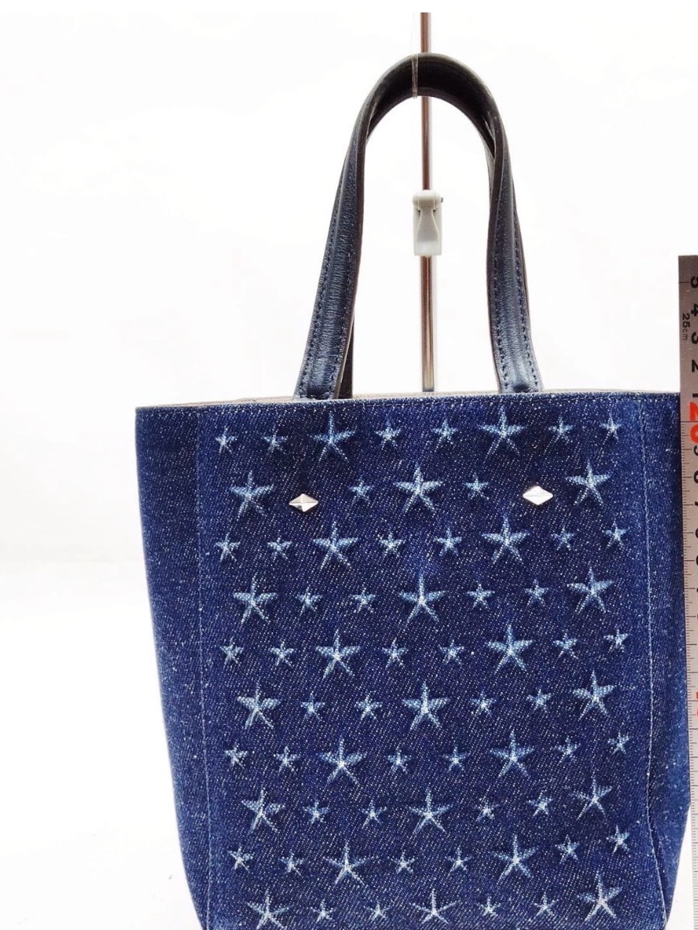 Jimmy Choo Denim Tote in Navy and Black 
Jimmy Choo Lenny denim tote bag - Picture 4 of 14